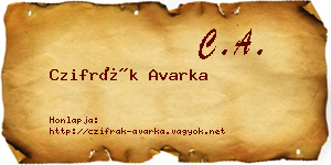 Czifrák Avarka névjegykártya